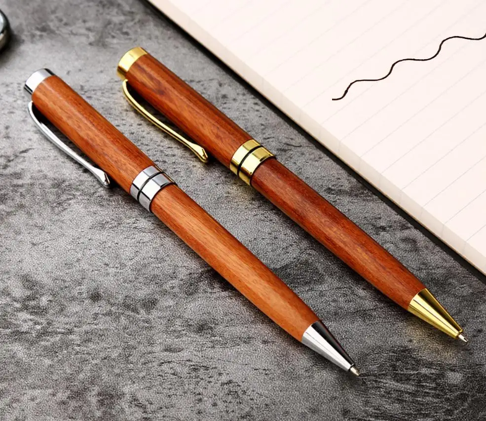Деревянная шариковая офисная деловая ручка и школьные канцелярские