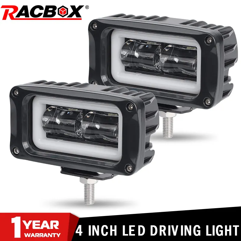 8D 4 &quotLed фара мотоцикла White Angel Eye Led Work Light противотуманная для мото скутеров ATV UTV