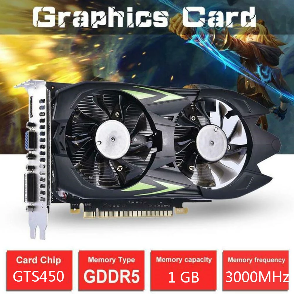 1 шт. видеокарта GTS450 1G DDR5 Видеокарта для настольного компьютера 28 нанометров