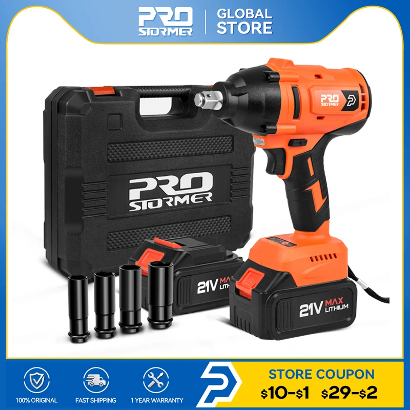 Электрический ударный бесщеточный гайковерт PROSTORMER 21 в 4000 нм с литий-ионной