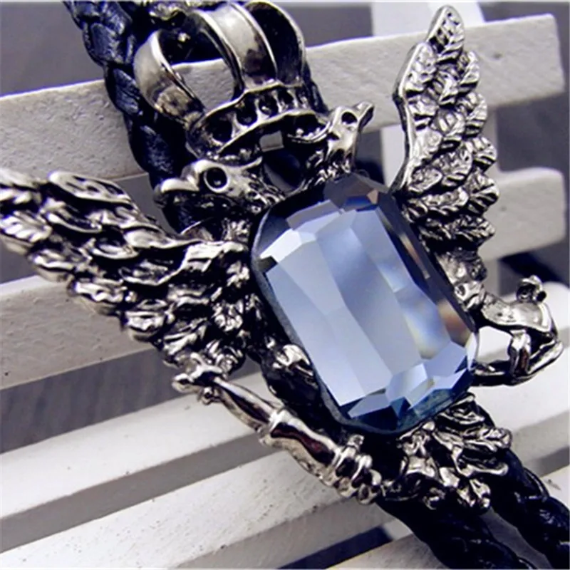 Галстук Bolo Ретро рубашка цепь двойная головка Орел Боло Галстуки веревка кожаное