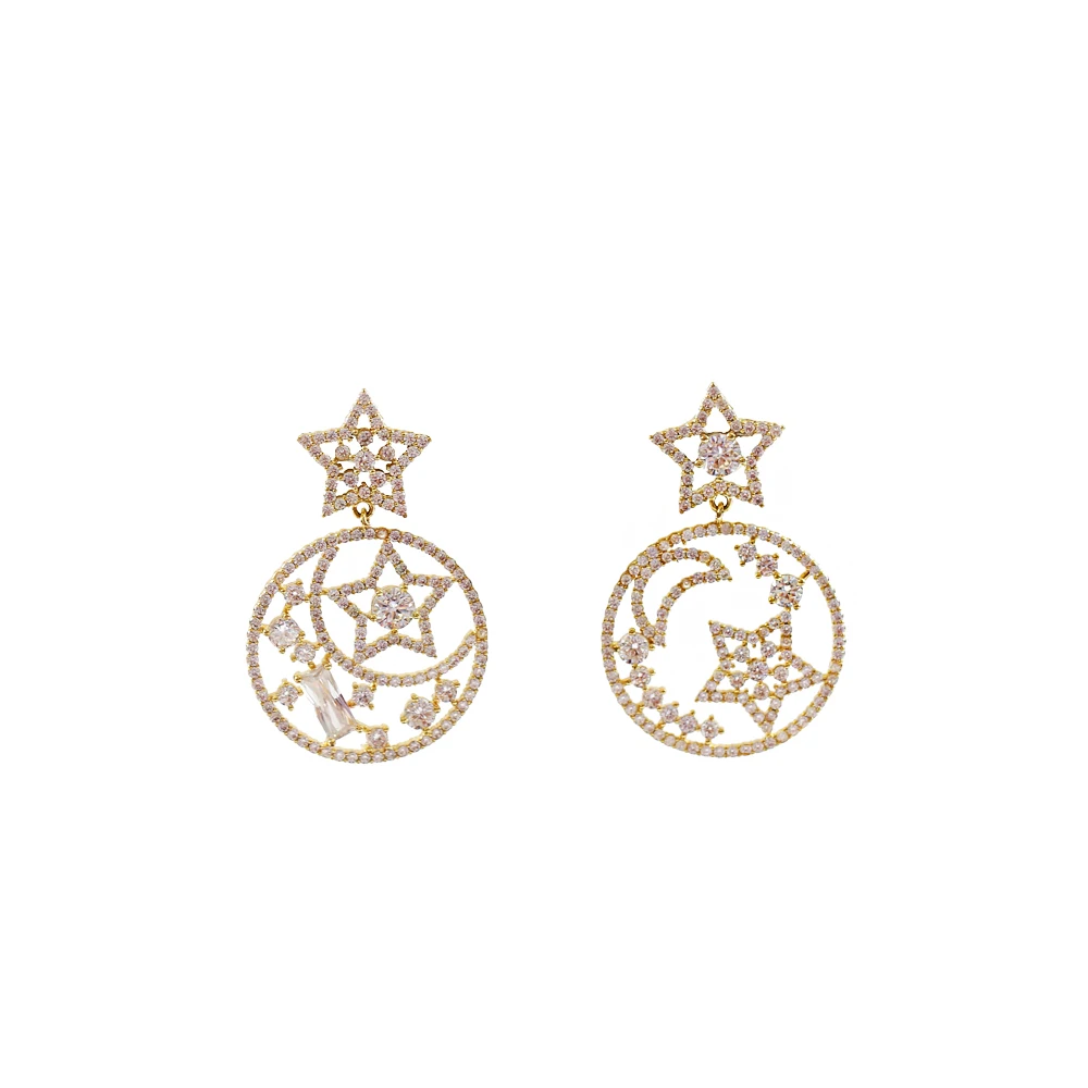 Женский подарок на день рождения LANFLORA из сплава меди с цирконом серьги-гвоздики