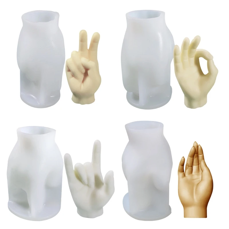 DIY Творческий жест свеча эпоксидная смола форма пластырь для ароматерапии