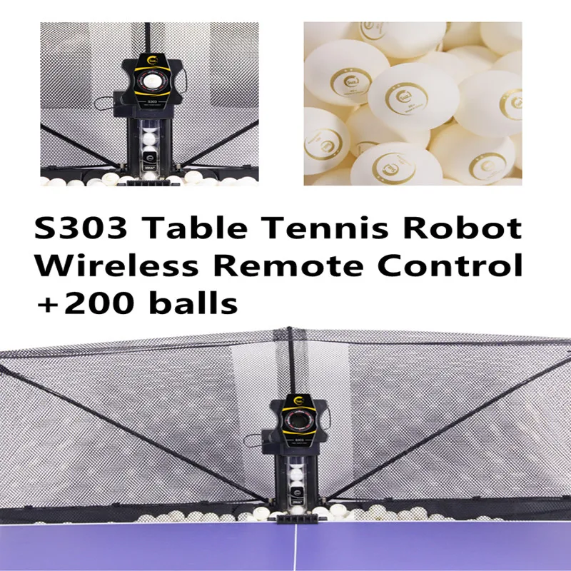 Сюз робота настольного тенниса S303 пинг понг учебный робот 40 + ballsThrower-шутер для