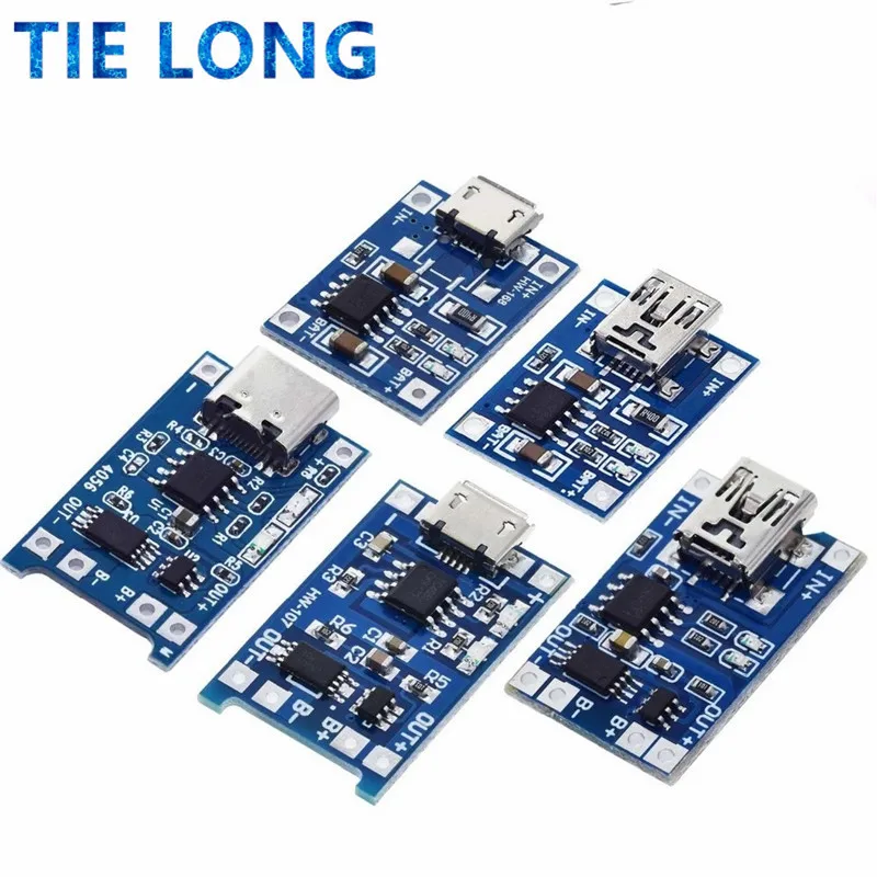 5 шт. Micro/Type-c USB В 1A 18650 TP4056 модуль зарядного устройства для литиевой батареи