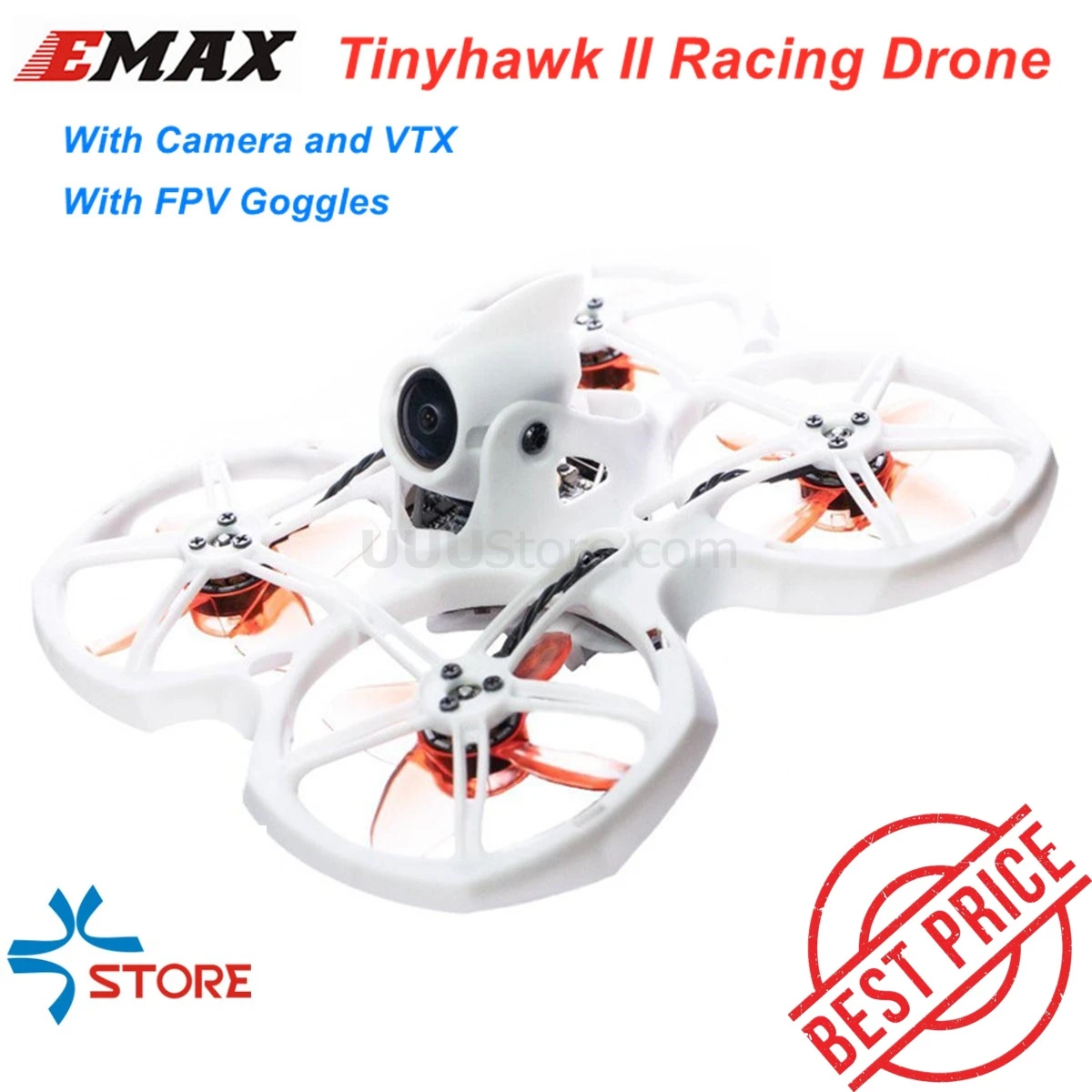 Гоночный Дрон EMAX Tinyhawk II 75 мм 1-2S Whoop FPV Радиоуправляемый квадрокоптер BNF RTF с FrSky D8
