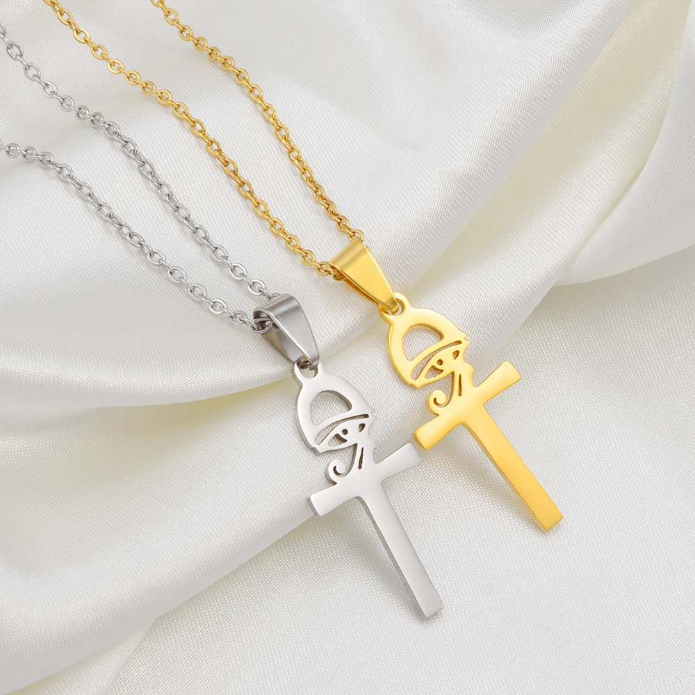 Anniyo Древний Египет Символ Глаз Анк Кулон Ожерелье Очарование Ниль Ключ