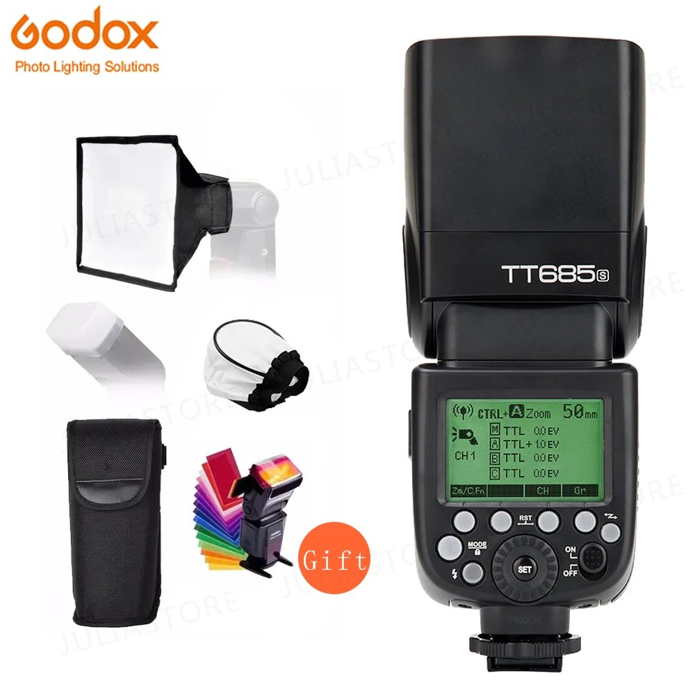 Беспроводная вспышка Godox TT685S 2 4G HSS 1/8000s TTL Speedlite GN60 для Sony DSLR Camera A7 A7R A7S II A6300 A6000 |
