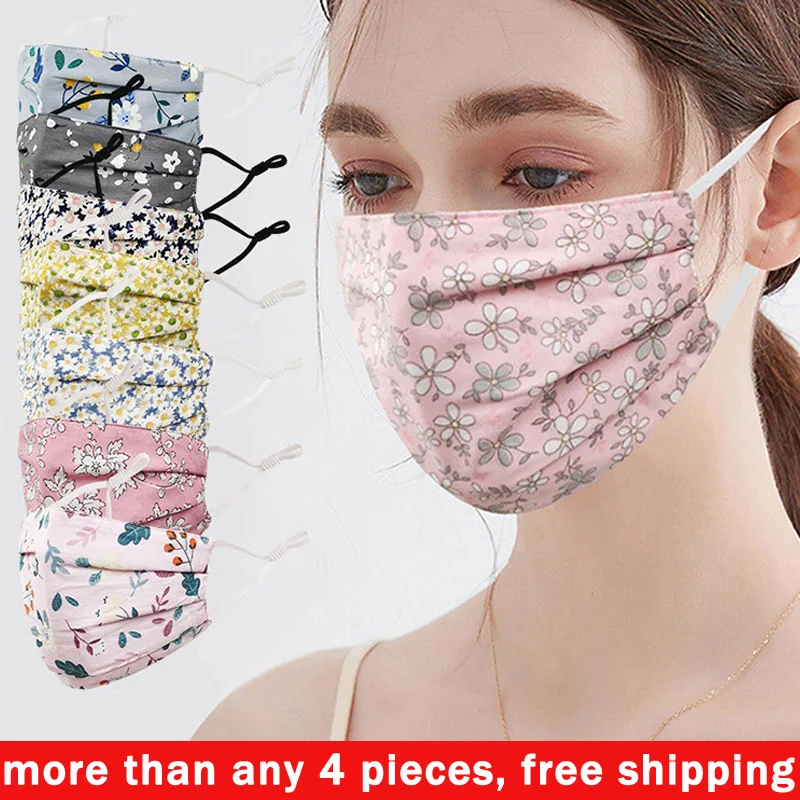 Маска женская хлопковая многоразовая с цветочным принтом | Красота и здоровье