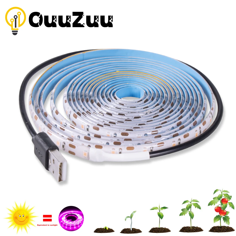 Фито полный спектр светодиодный Grow светильник USB растет полосы 0 5 HDMI кабель 1 м 2 3