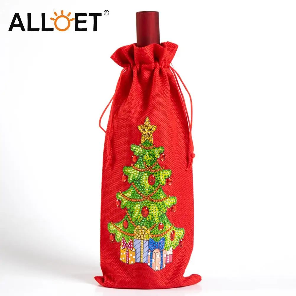 DIY Special Shaped Drill Diamond Painting Christmas Wine Bottle Covers Kit Mosaic Rhinestone Champagne Bags Home Table Decor | Дом и сад