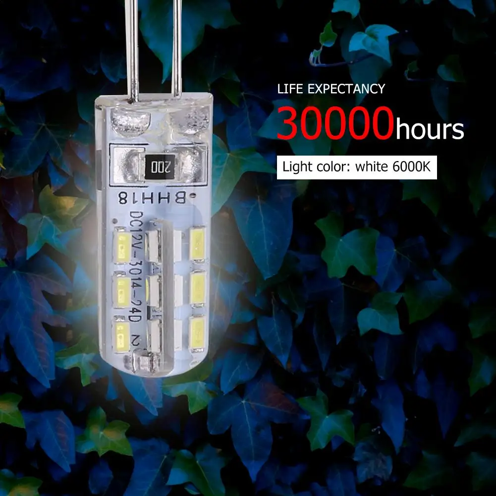 2 Вт G4 галогенная лампа 12 В теплый белый 360 луч JC прозрачный галоген 24 SMD3014 110LM Белая