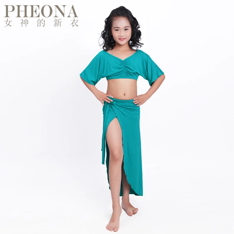 belly dance child girl uniforms beginners Oriental children group training practice learning performance clothing costume X70 |