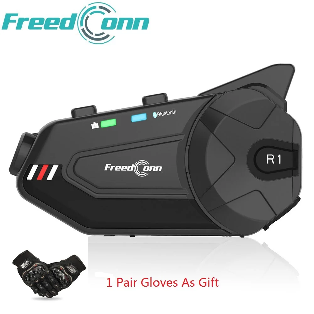 Переговорное устройство для мотоциклетного шлема R1 Plus 1500 м Bluetooth 6 водителей Wi-Fi