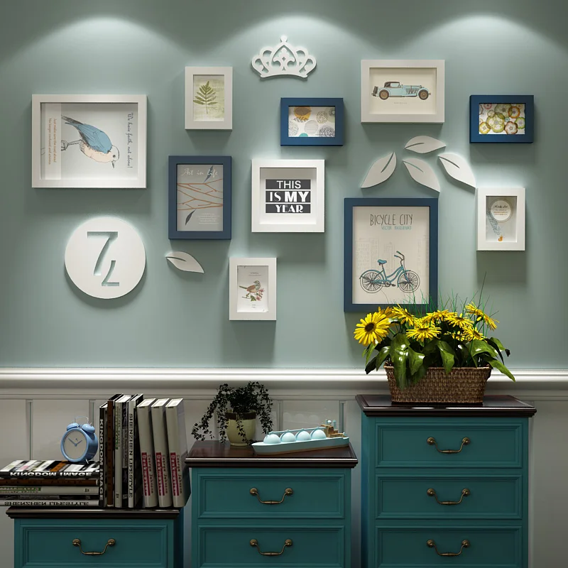 Набор фоторамок INKANEAR в морском стиле из массива дерева | Дом и сад