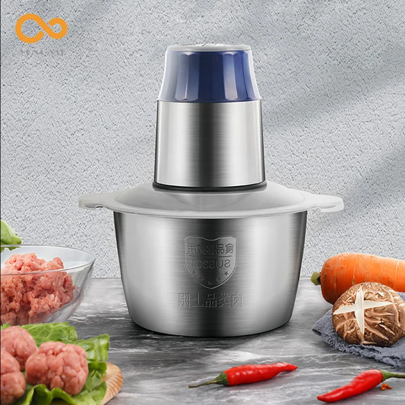 2 Speed Energy-Saving 300W Stainless Steel Meat Grinder Chopper Electric Automatic Mincing Machine Household 2L Capacity | Дом и сад