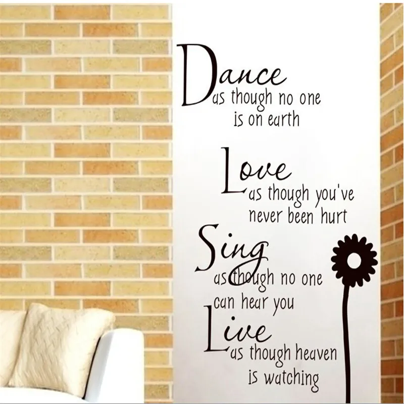 Dance Love Sing Live Wall Sticker Quote Letter Vinyl Decals Home Wallpaper Modern Fashion Kids Rooms Decor | Дом и сад