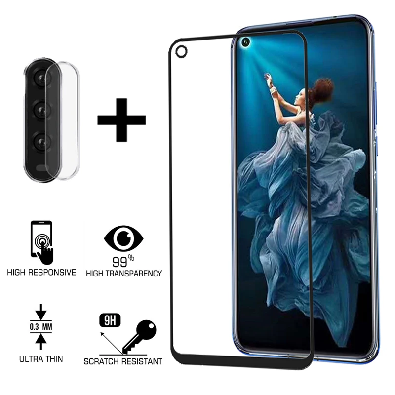 Защитное стекло 2 в 1 для Huawei Honor 20 Pro View20 пленка экрана камеры View | Мобильные