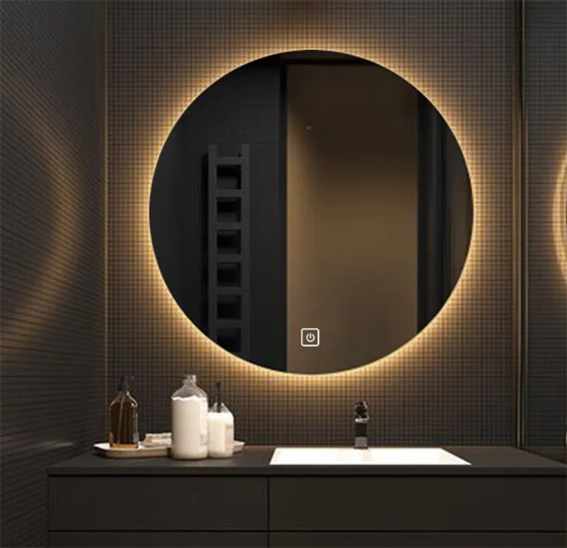 Зеркало CTL304 настенное 2 цвета со светодиодной подсветкой круглый сенсорный экран