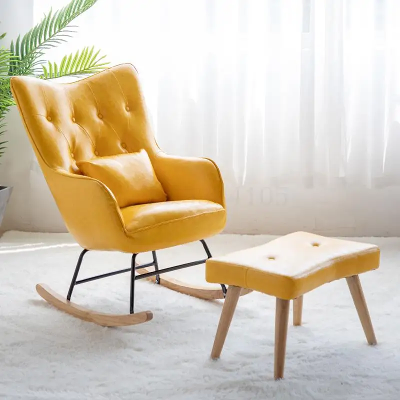 Кресло-качалка для взрослых однотонное деревянное кресло-качалка дома отдыха на