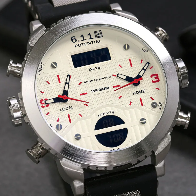 Новинка 6 11 мужские Многофункциональные цифровые часы с волшебным зеркалом