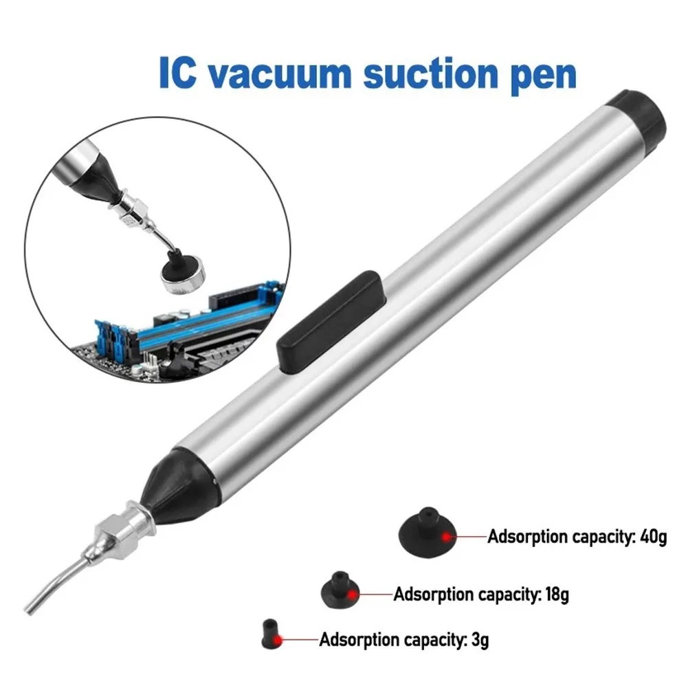 1pc IC SMD Vacuum Sucking Suction Pen Remover Sucker Pump Soldering Pick Up Tool With 3 Headers Manual | Инструменты
