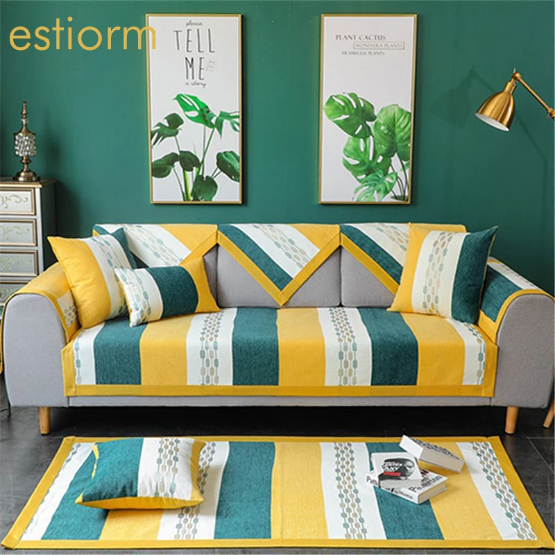 Роскошный комплект чехлов для дивана из синели водонепроницаемый чехол