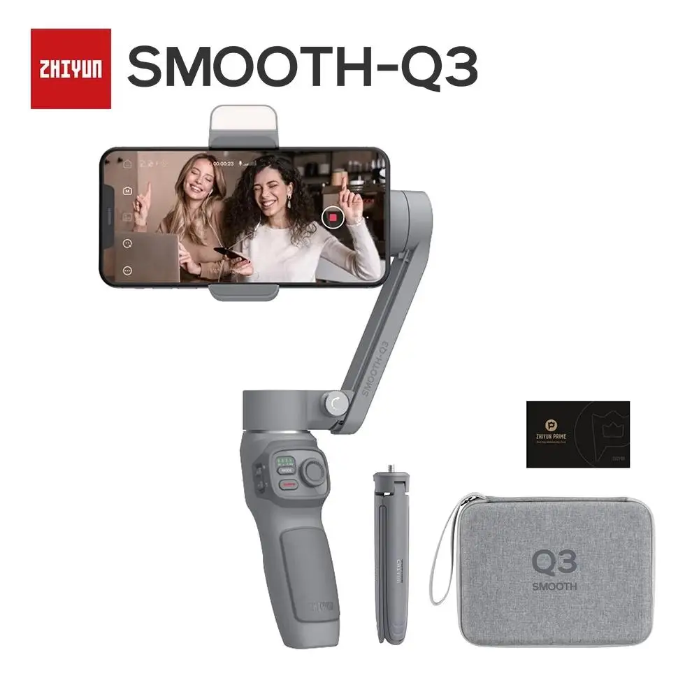 ZHIYUN Official SMOOTH Q3 Smartphones Gimbal 3-Axis Flexible Phone Handheld Stabilizer with Fill Light for iPhone Xiaomi Samsung |