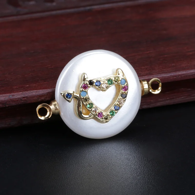 Симпатичный крошечный золотой Цирконий выложенный мультяшный злый Рог Хвост