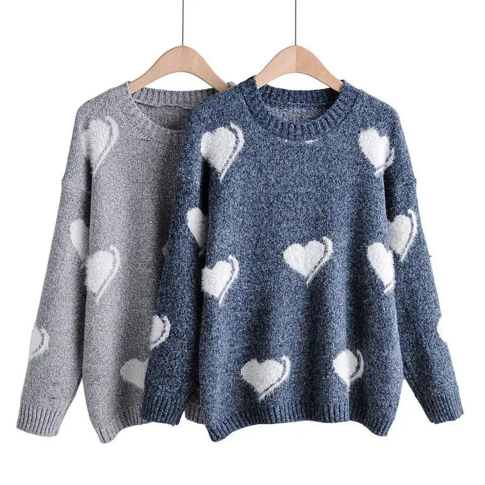 Love Women sweater Fashion Casual women Loose O-Neck robe pull Top pullover Blouse femme jersey mujer truien dames@ |