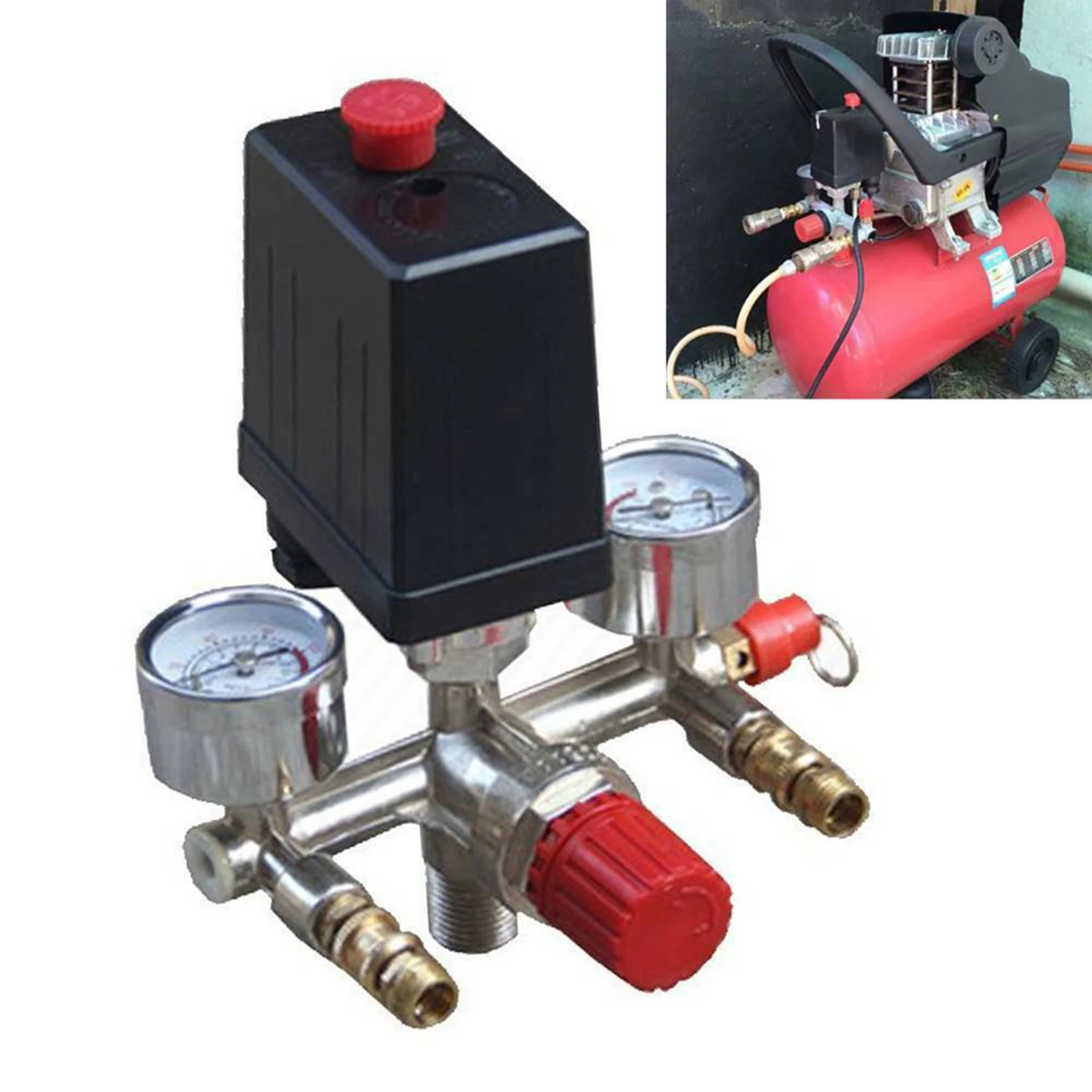 230V Pressure Switch Air Valve Intake Manifold Compressor Control Regulator Gauge Set | Обустройство дома