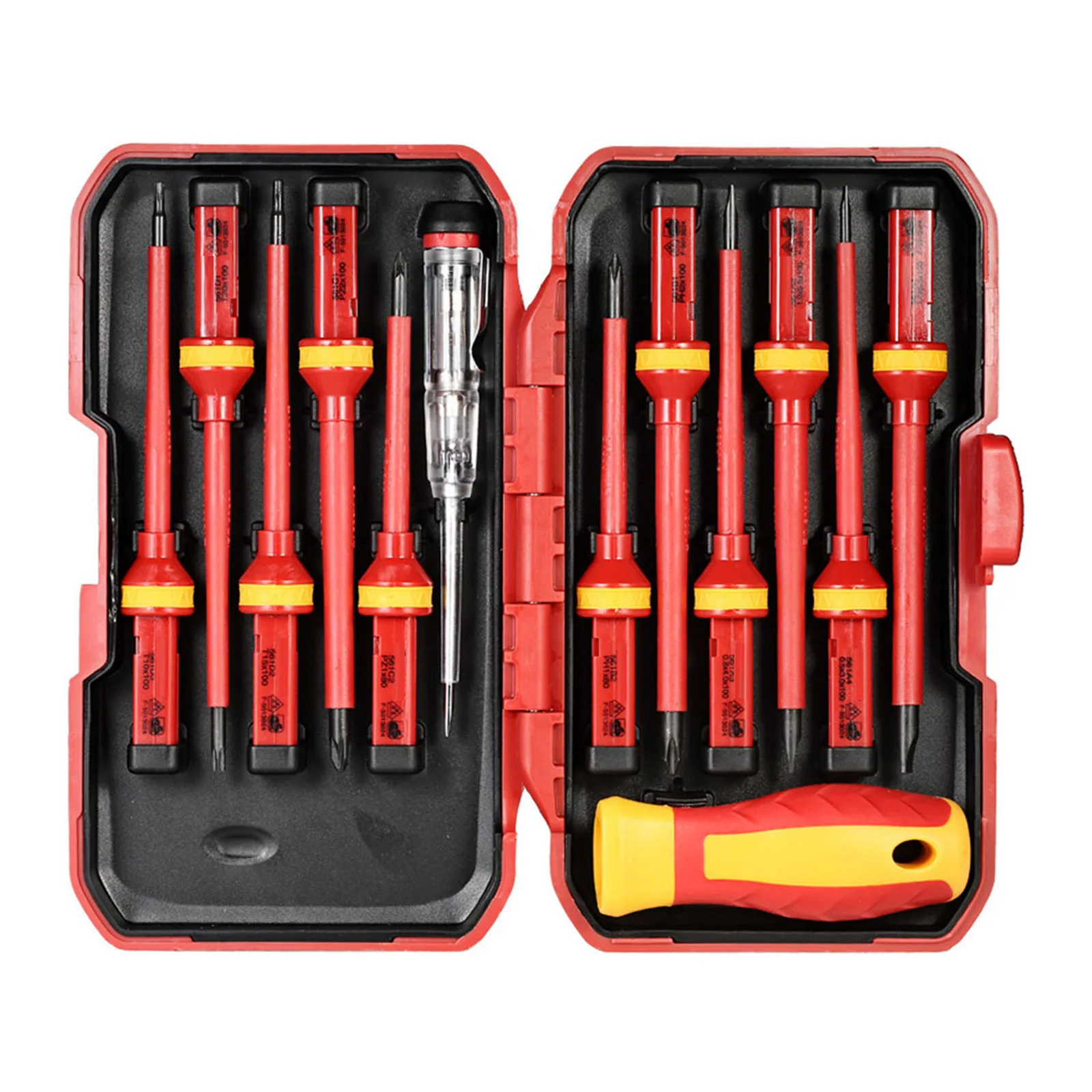 Набор сменных изолированных отверток 1000 В 13 шт. с насадками магнитные прорези