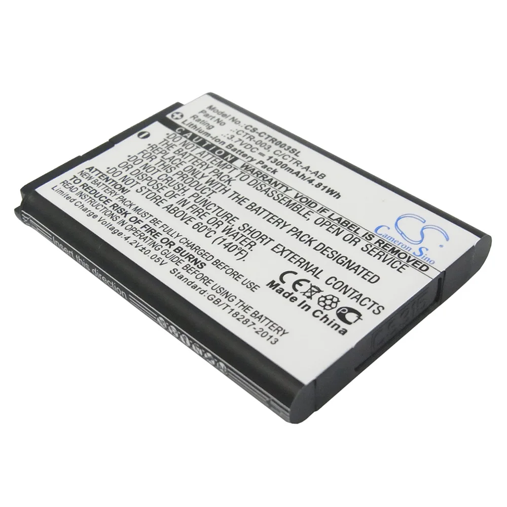 CameronSino 1300Mah Battery C/Ctr-A-Ab Ctr-003 For Nintendo 2Ds Xl 3Ds Ctr-001 Jan-001 Min-Ctr-001 | Электроника