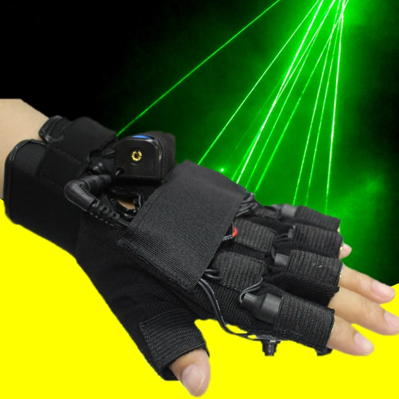 Диджейские Клубные/вечерние зеленые лазерные перчатки с 4 шт 532nm 80mwLaser диско