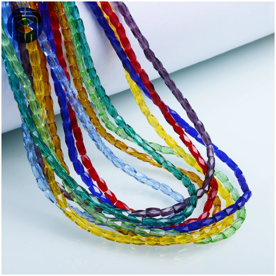 JuleeCrystal граненые бусины 4 мм длинные кубические оптом стеклянные Квадратные для