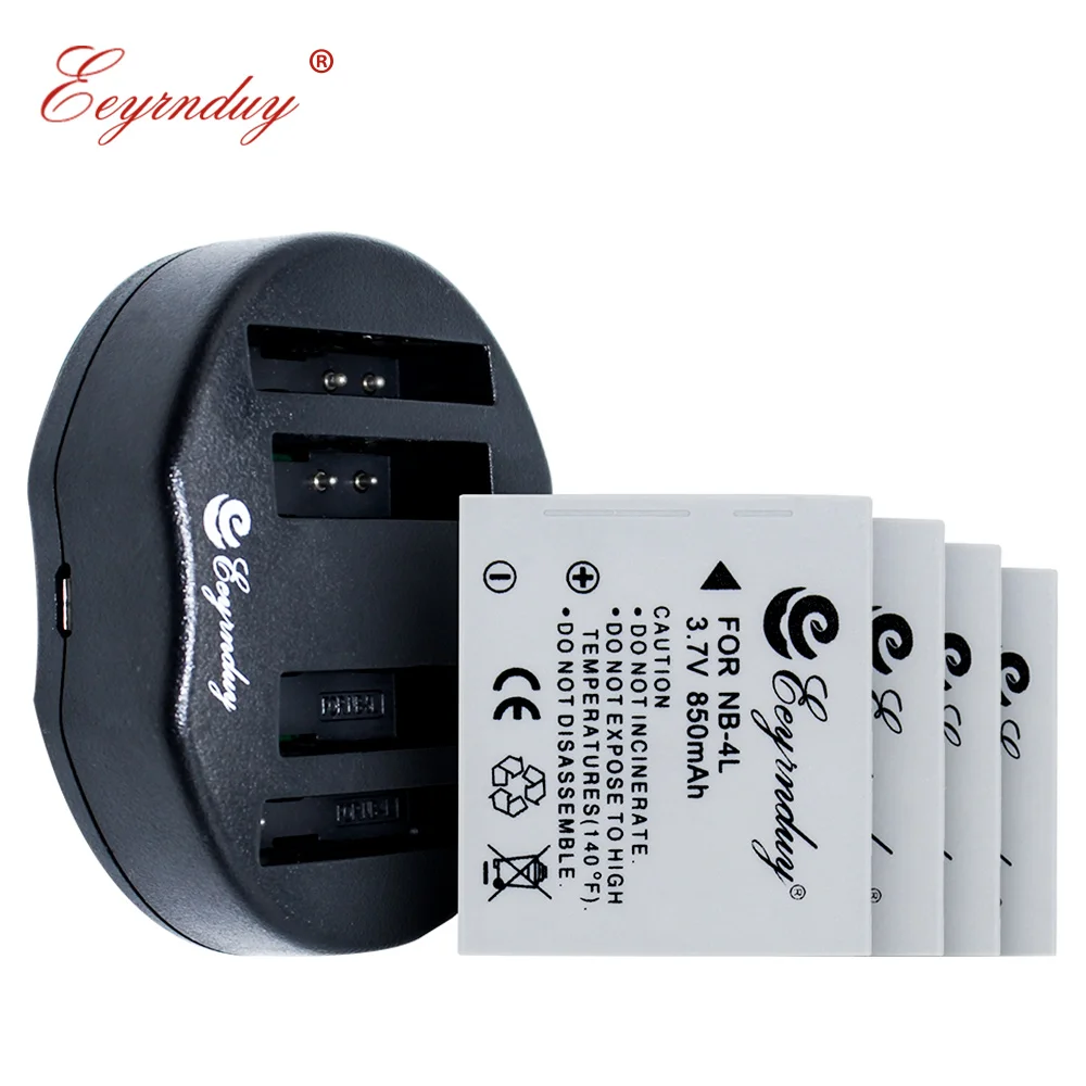 4x NB-4L NB 4L 3.7V 850mAh Battery + 1pcs Charger For Canon IXUS 60 65 80 75 100 110 115 120 130 IS 117 220 225 230 255 HS | Электроника