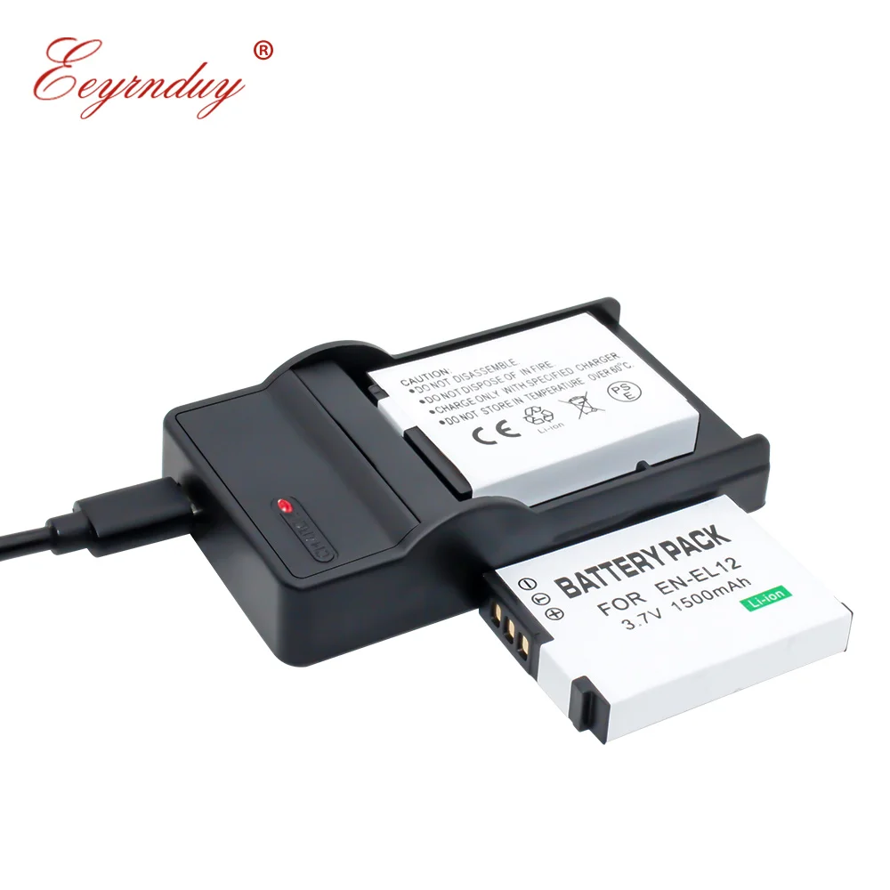 2 комплекта литий-ионных аккумуляторов EN-EL12 EN EL12 для Nikon CoolPix S610 S610c S620 S630 S710 S1000pj P300
