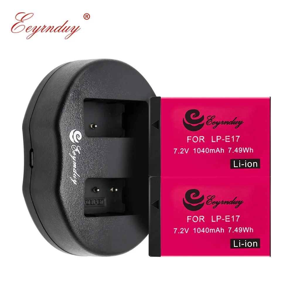 2PCS LP-E17 LP E17 Li-ion Battery + 1pcs Dual Charger for Canon EOS M3 M4 750D 760D T6i T6s Kiss X8i Digital batteries LPE17 | Электроника