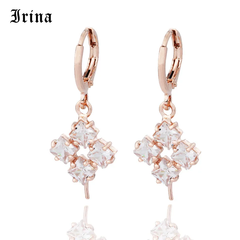 Irina 585 модная Корейская версия циркониевых сережек серьги стерлинговые