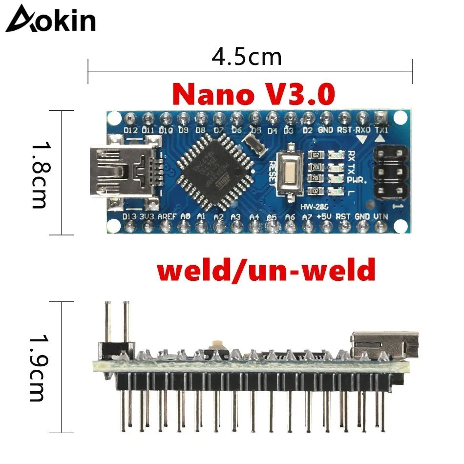 Для Arduino Nano Mini USB с Загрузчиком для контроллера nano 3 0 CH340 драйвер 16 МГц v3.0 ATMEGA328