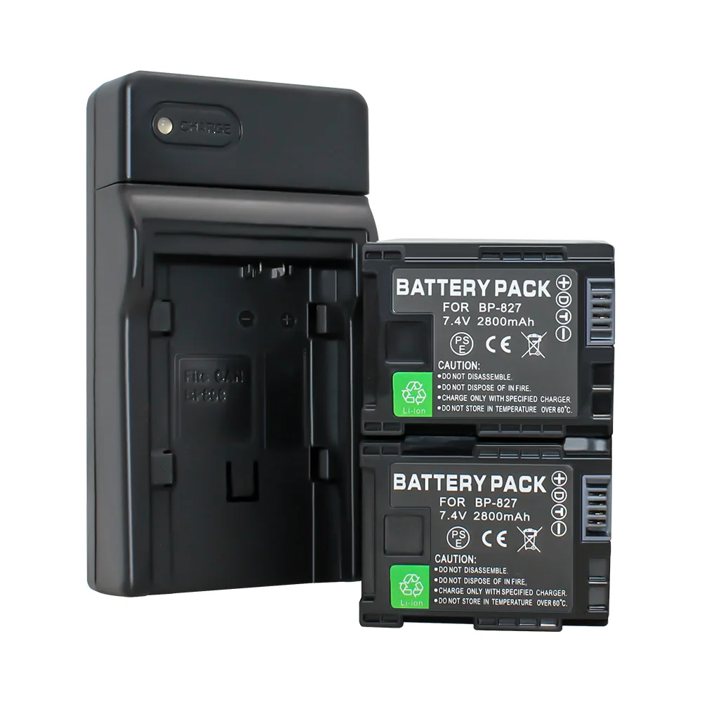 BP-827 BP 827 BP-819 BP-808 батарея камеры x 2 шт + зарядное устройство для CANON HG31 XA10 HF20 HF10 HF100