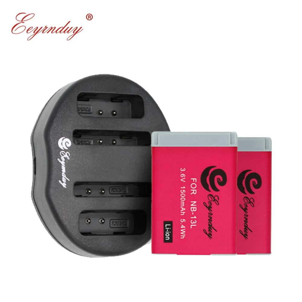 2 шт. литий-ионные аккумуляторы и 1 USB двойное зарядное устройство NB 13L nb13l для