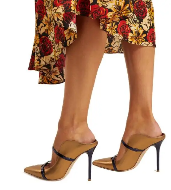 Sestito 2019 New Hot Women Pointed Toe Slip-on Summer Sandals Ladies Mixed Color Slides PU Leather Slingback Dress Shoes | Обувь