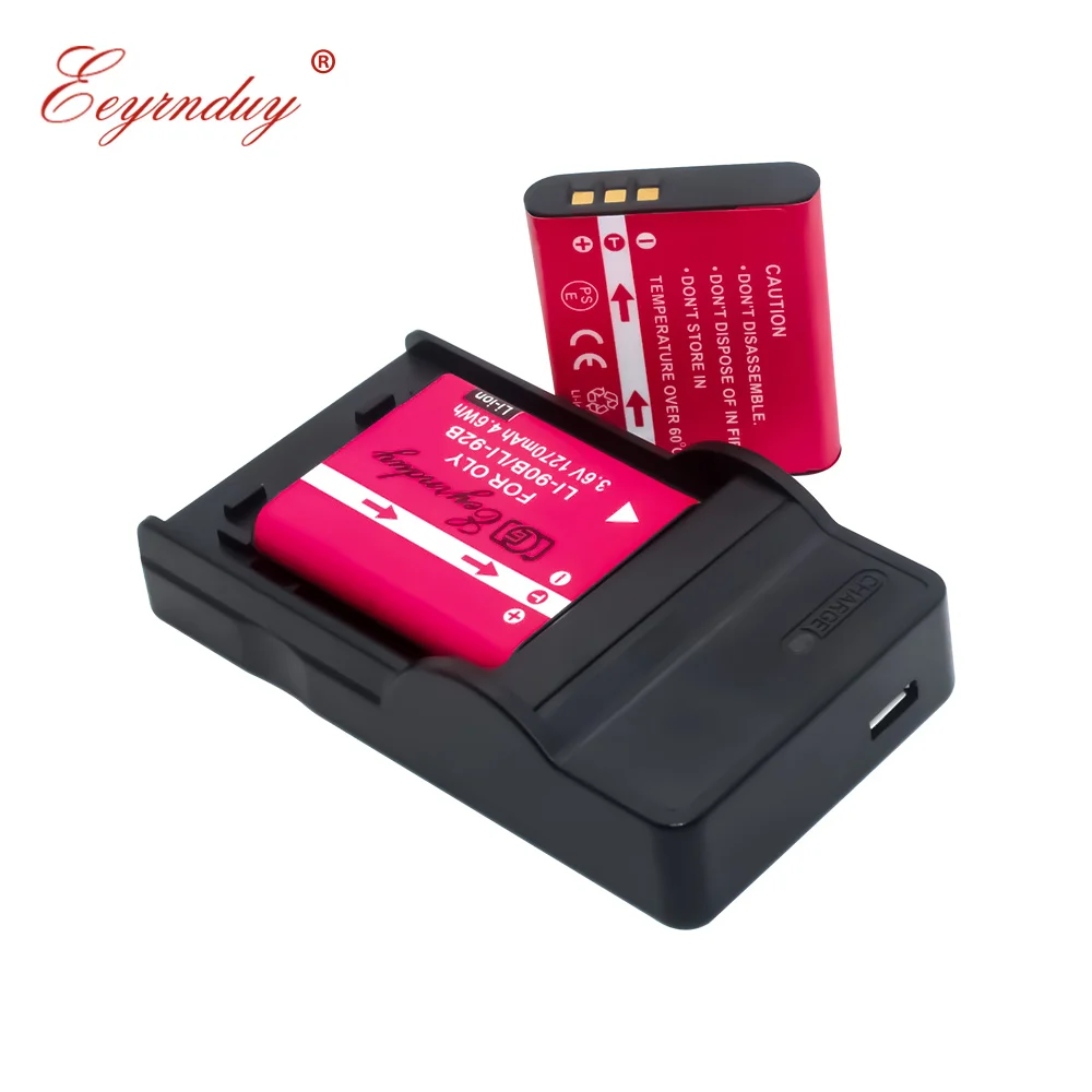 2 шт. Li-90B сменный аккумулятор LI-92B + 1 USB зарядное устройство для Olympus Hard TG-1 iHS TG-2 TG-3 TG-4