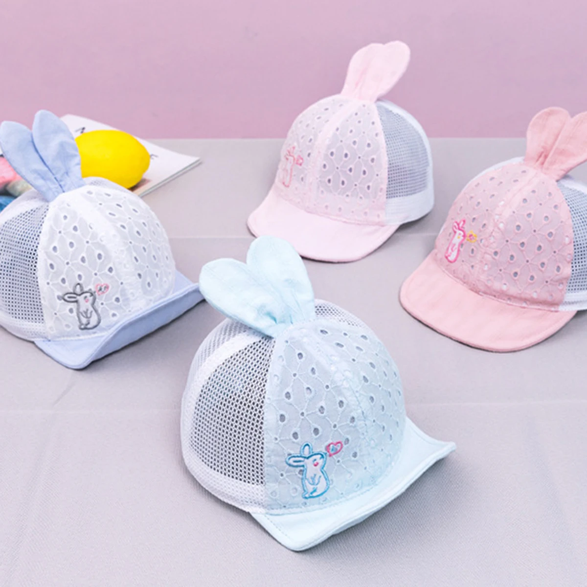 Newborn Baby Summer Autumn Hat Infant Unisex Bunny Ear Design Printed Polyester Cap Clothing Accessories | Детская одежда и обувь