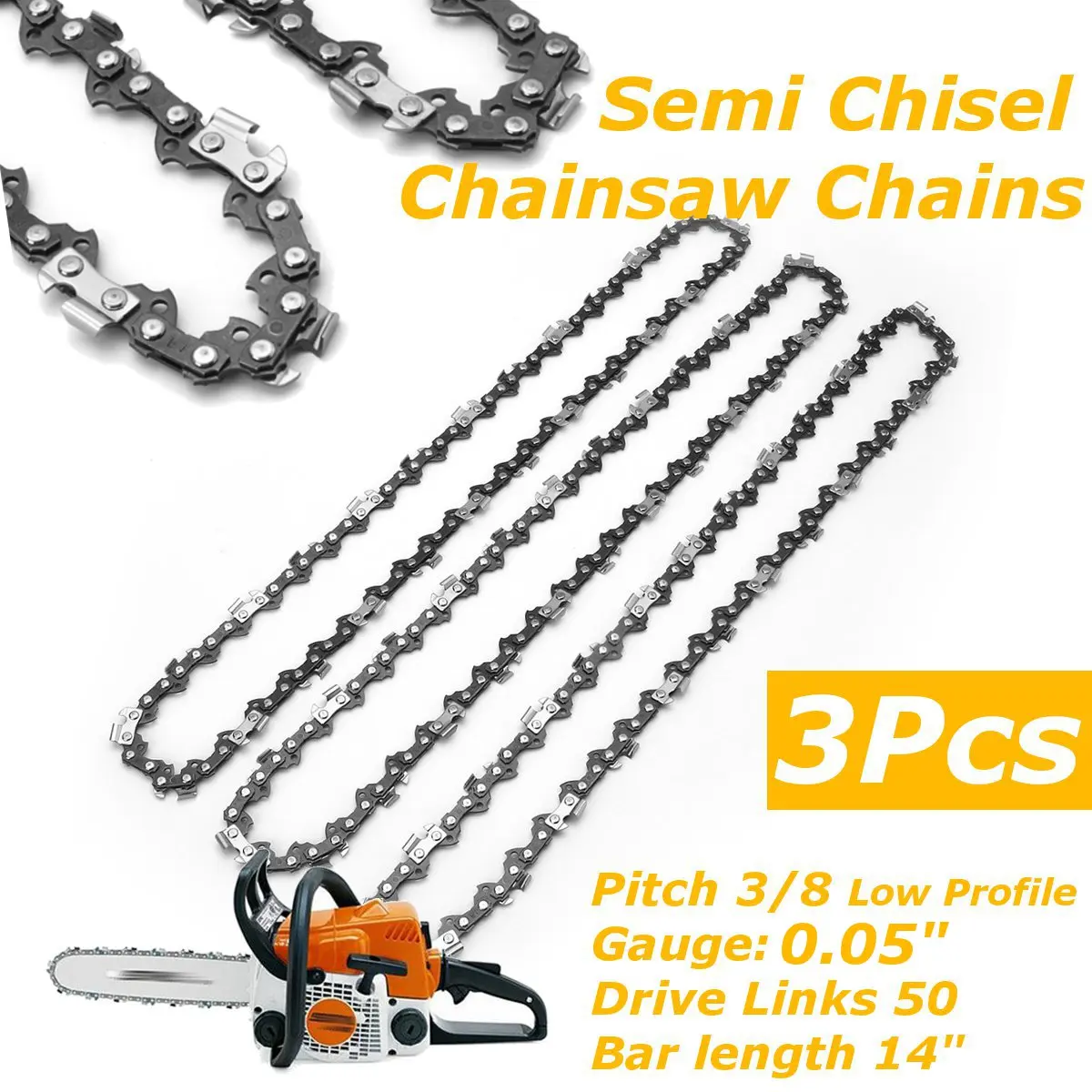 3 шт. полузубила для бензопилы 3/8LP 0 05 электрической пилы Stihl MS170 MS171 MS180 MS181 |