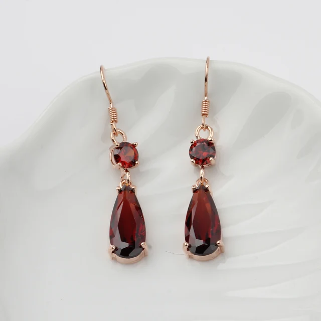 Модные длинная водяная капля 8 цветов кубический цирконий камень серьги женские