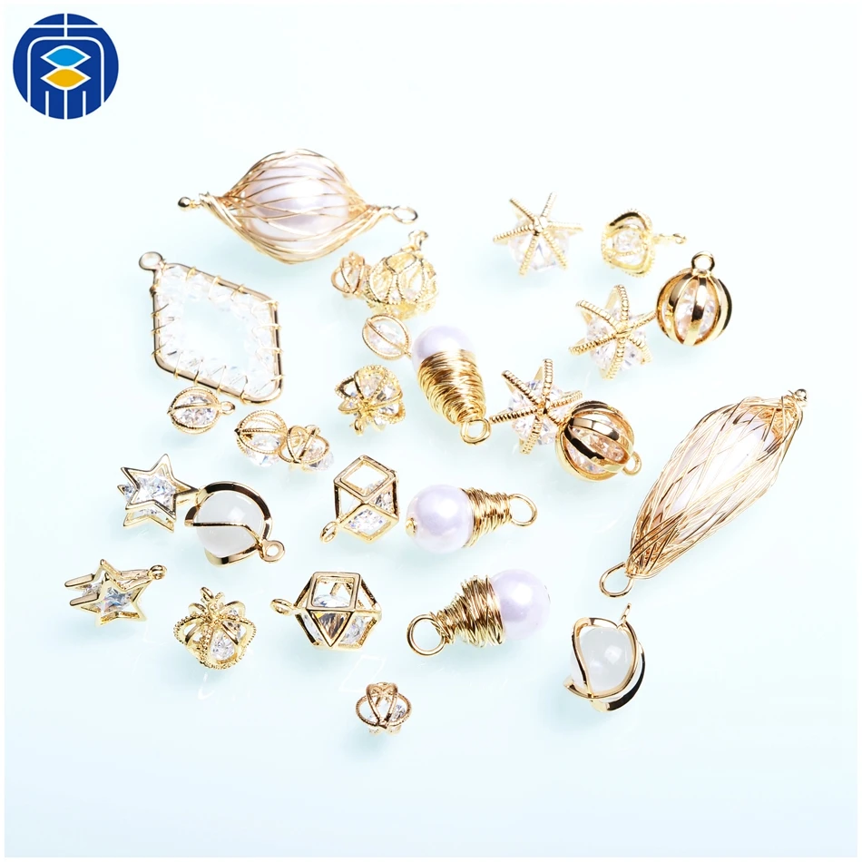 JuleeCrystal обмотки кристалл кулон с блестящими бусинами для серьги ювелирных