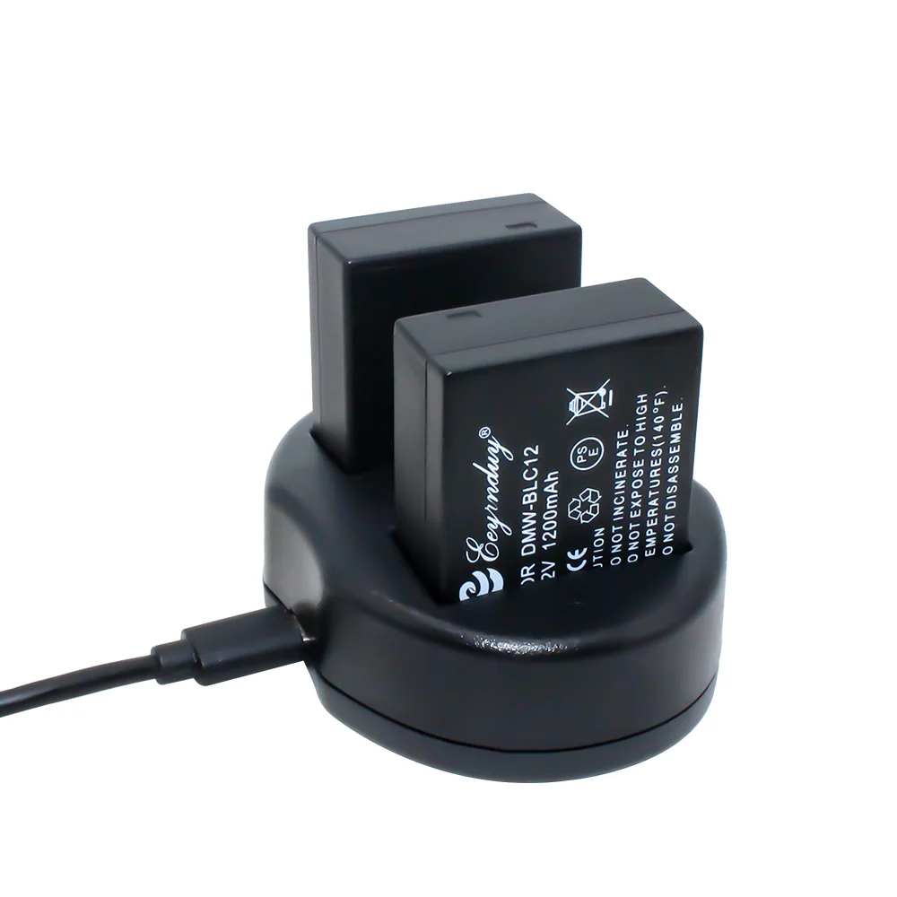 2 шт. литий ионная батарея DWM BLC12 и двойное зарядное устройство для Panasonic DMW BLC12E BLC12PP