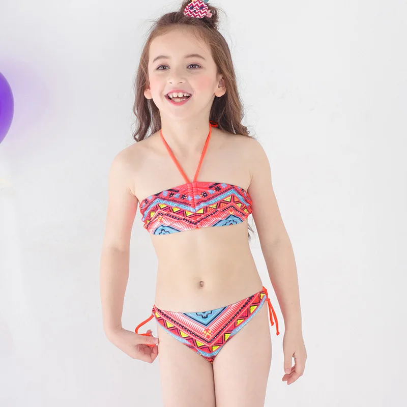 Girls Split Bikini 2018 Two Pieces Baby Bathing Suits Girl Swimsuit Children Sets Kids Cartoon Swimwear Costumes | Спорт и